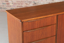 Load image into Gallery viewer, Mid Century Teak sideboard with Carved Wooden Handles.  c1960s
