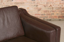 Load image into Gallery viewer, Danish Mid Century Brown Leather 3-Seater Sofa by Vemb Mobelfabrik, circa 1970s.
