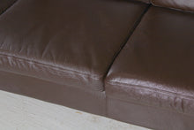 Load image into Gallery viewer, Danish Mid Century Brown Leather 3-Seater Sofa by Vemb Mobelfabrik, circa 1970s.
