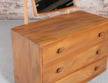 Load image into Gallery viewer, Mid Century Ercol Windsor Model 483 Vanity Chest Of Drawers With Mirror, circa 1960s.
