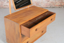 Load image into Gallery viewer, Mid Century Ercol Windsor Model 483 Vanity Chest Of Drawers With Mirror, circa 1960s.
