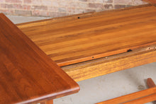 Load image into Gallery viewer, Danish Style Solid Teak Extending Dining Table.
