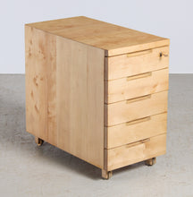 Load image into Gallery viewer, Early Alvar Aalto Birch Chest of Drawers Model 297 on Wooden Casters c 1930s.
