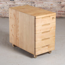 Load image into Gallery viewer, Early Alvar Aalto Birch Chest of Drawers Model 297 on Wooden Casters c 1930s.
