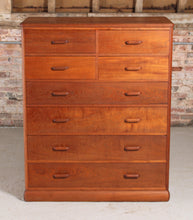 Load image into Gallery viewer, Mid Century Solid Teak Chest of Drawers/Tallboy c 1960s.
