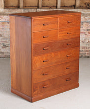 Load image into Gallery viewer, Mid Century Solid Teak Chest of Drawers/Tallboy c 1960s.
