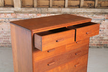 Load image into Gallery viewer, Mid Century Solid Teak Chest of Drawers/Tallboy c 1960s.
