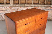 Load image into Gallery viewer, Mid Century Solid Teak Chest of Drawers/Tallboy c 1960s.
