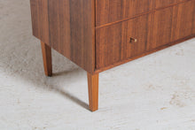 Load image into Gallery viewer, Mid Century Tola and White Chest of Drawers by Meredew, c 1960s.
