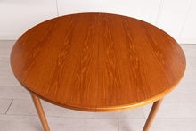 Load image into Gallery viewer, Midcentury Round Extending Teak Dining Table by McIntosh c.1960s
