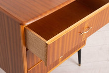 Load image into Gallery viewer, Midcentury Mahogany and Zebrano Vanity Chest of Drawers with Mirror c1960s
