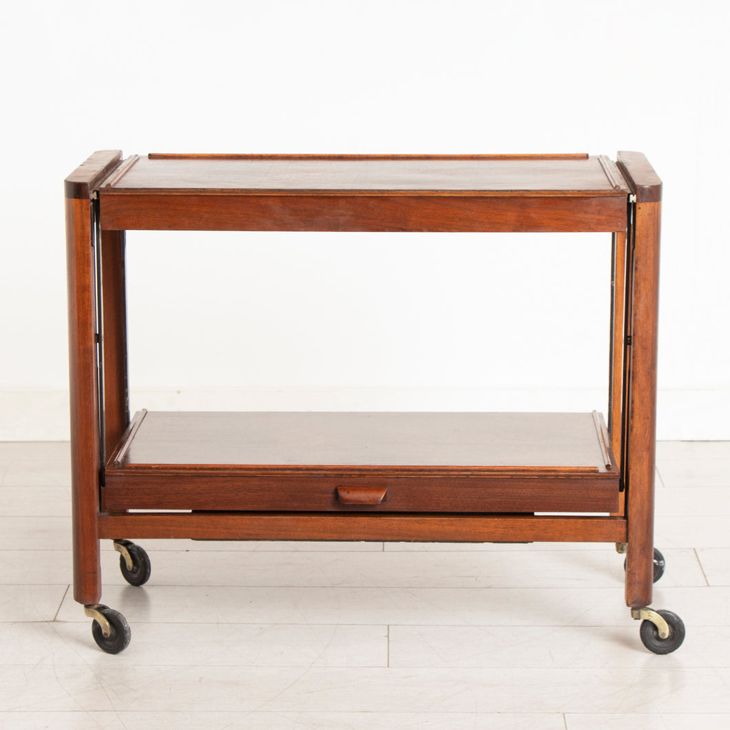 Art Deco Metamorphic Serving Trolley in Burr Walnut c.1930s