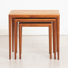 Load image into Gallery viewer, Danish Midcentury Teak Nest of 3 Tables by Severin Hansen for Haslev Mobelsnedkeri c.1960s
