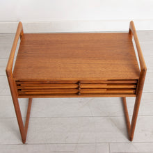 Load image into Gallery viewer, Danish Midcentury Teak Side Table with 3 Folding Nesting Tables by Illum Wikkelso c.1960s
