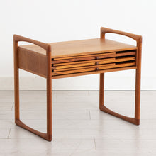 Load image into Gallery viewer, Danish Midcentury Teak Side Table with 3 Folding Nesting Tables by Illum Wikkelso c.1960s
