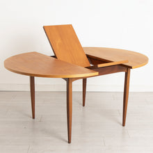 Load image into Gallery viewer, Midcentury Round Teak Extending Dining Table c.1965
