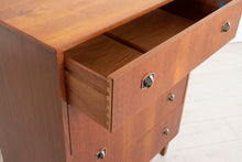 Load image into Gallery viewer, Midcentury Teak Chest of 4 Drawers with Brass Handles c.1960s
