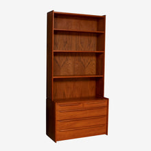 Load image into Gallery viewer, Midcentury Wall Mounted Teak Bookcase with drawers c.1970
