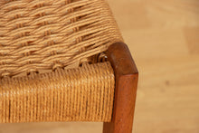 Load image into Gallery viewer, Pair of Danish Midcentury Teak Dining Chairs with Paper Cord Seats by Arne Hovmand Olsen
