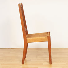 Load image into Gallery viewer, Pair of Danish Midcentury Teak Dining Chairs with Paper Cord Seats by Arne Hovmand Olsen
