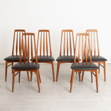 Load image into Gallery viewer, Set of 6 Danish &#39;Eva&#39; Teak Dining Chairs by Niels Koefoed c.1965
