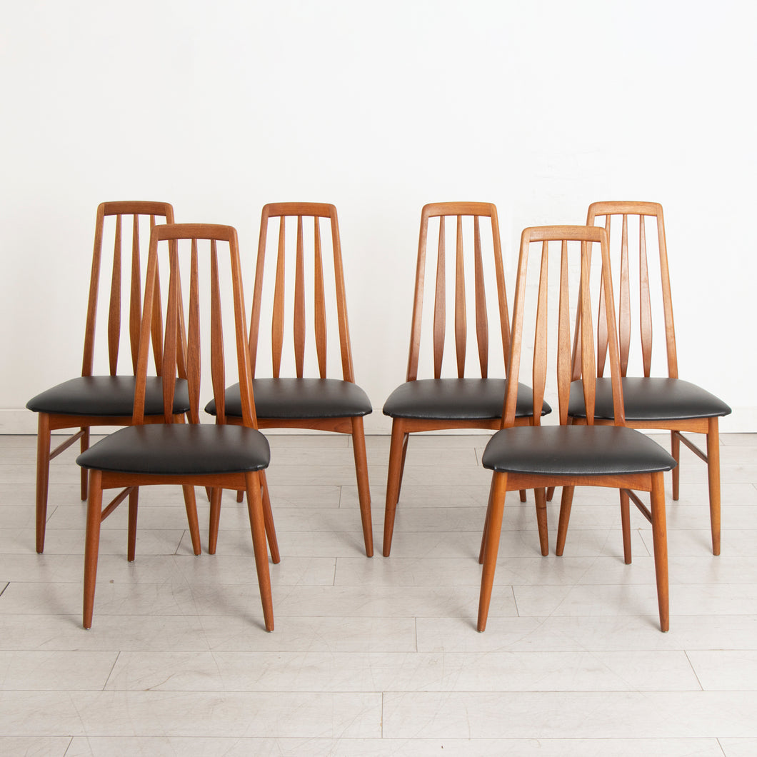 Set of 6 Danish 'Eva' Teak Dining Chairs by Niels Koefoed c.1965