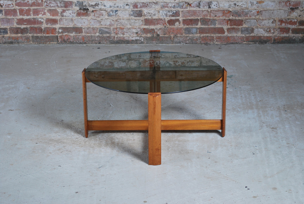 Midcentury Teak & Glass Coffee Table by Myer c.1970