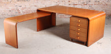 Load image into Gallery viewer, Danish Mid Century executive teak corner desk by Thygesen &amp; Sorensen
