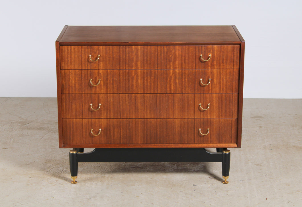 Mid Century G-plan Librenza tola and black chest of drawers.