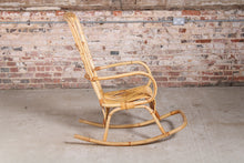 Load image into Gallery viewer, A vintage 1960s boho bamboo rocking chair
