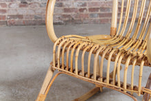 Load image into Gallery viewer, A vintage 1960s boho bamboo rocking chair
