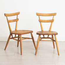 Load image into Gallery viewer, Set of 3 Ercol Blue Dot Stacking Chairs c.1960
